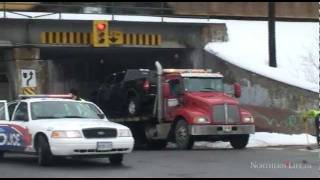 Multivehicle collision at Frood and College  Sudbury News [upl. by Assirim865]