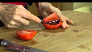 Raw Food Spotlight How to Seed and Dice a Tomato [upl. by Hannis]