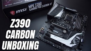 MSI MPG Z390 Gaming Pro Carbon AC Unboxing amp First Look [upl. by Remlap]