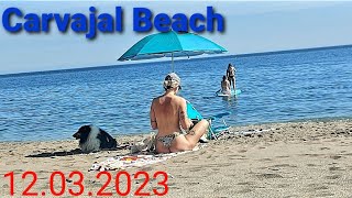 Carvajal Beach Walking Tour Benalmádena Natural 4K Sunset Sea Summer Costa del Sol in Spain [upl. by Blum]