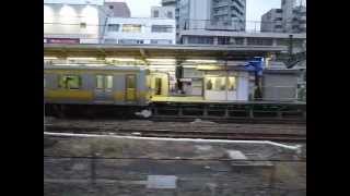 Inbound Chuo Line  Kokubunji to Mitaka 中央線国分寺から三鷹まで 121218 [upl. by Hebe]