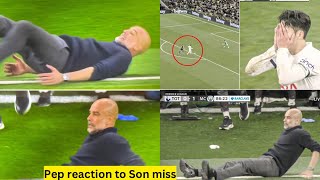 Pep Guardiola REACTION to Son shot saved by Ortega during Man City vs Tottenham [upl. by Lindly]