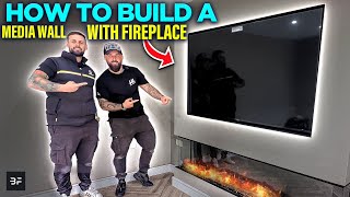 How To Build A Media Wall With Fireplace [upl. by Davin]