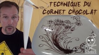 Technique du cornet au chocolat  How to do cornet paper  pâtisserie  Albarock [upl. by Heger]