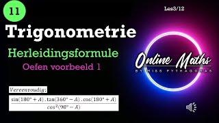 Graad 11 Trigonometrie Identiteite Les3 Herleidingsformules Oefen Voorbeeld 1 [upl. by Maggs385]