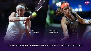 Petra Kvitova vs Greet Minnen  2019 Porsche Tennis Grand Prix Second Round  WTA Highlights [upl. by Ajam]