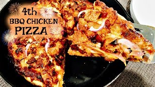 4th of July BBQ Chicken Pizza Recipe  ThymeWithApril [upl. by Illom]