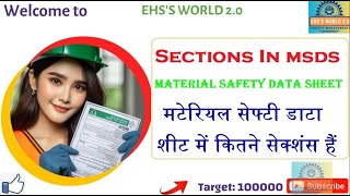 MSDS Section how many section are in MSDS MSDS MSDS CHEMICAL SAFETY [upl. by Aieki397]