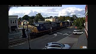 CSX intermodal manifest train with CSX spirit unit at Ashland North Railcam [upl. by Urana]