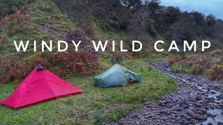 Windy Wild Camp in the Fairy Glen Lanshan Pyramid Tent [upl. by Etnovad]