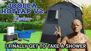 MY JOOLCA HOT WATER HEATER amp SHOWER TENT [upl. by Lemaj]