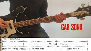 Elastica Car Song BASS COVER with TABS NOTATION [upl. by Eniamrehc]