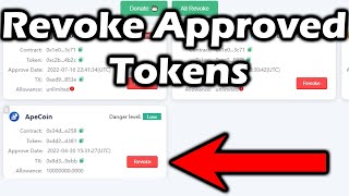 How to revoke approved smart contract or tokens [upl. by Enidanreb236]