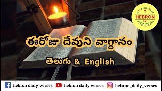 Todays Hebron Calendar Verse  ఈరోజు హెబ్రోను క్యాలెండరు వాక్యము  31072021  English amp Telugu [upl. by Weisberg]