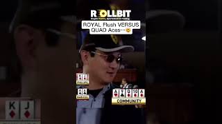 Quad Aces LOSES to Royal Flush🫣 wsop poker casino gambling roulette dana lasvegas vegas [upl. by Tarkany]