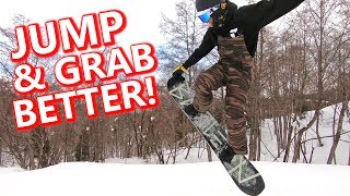 How To Jump amp Grab Better Snowboarding [upl. by Junko]