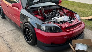 Installing a Sikky handbrake on the civic quot Ready to launchquot [upl. by Newbill]