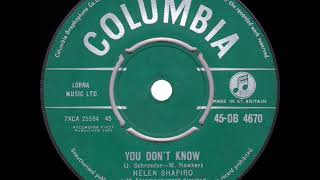 1961 Helen Shapiro  You Don’t Know 1 UK hit [upl. by Norven]