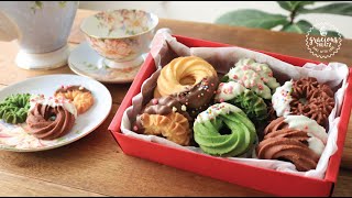 My Favourite Assorted Butter Cookies for Festive Season  Easy Spritz Cookies [upl. by Araccat]