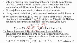 Tilastotiede  luentonauhoitus  Todennäköisyysjakaumat 120314 [upl. by Suchta]