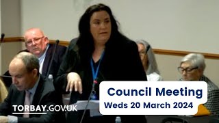 Torbay Council Extraordinary Council Meeting 20 March 2024 [upl. by Eatnuhs]