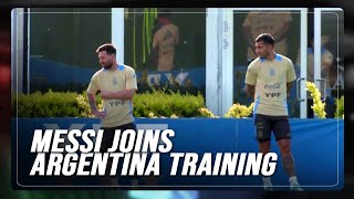 Argentinas coach sees Messis condition normal as star joins training [upl. by Rosati]