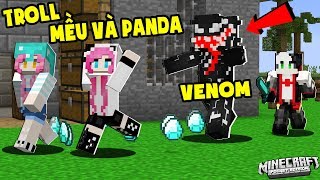 TROLL MỀU VÀ CHỊ PANDA BẰNG NGƯỜI NHỆN VENOMCÁCH CHẾ TẠO BỘ ĐỒ NGƯỜI NHỆN ĐEN TRONG MINECRAFT [upl. by Kinghorn]