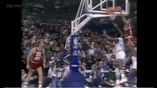 Isiah Thomas Dunks Over Magic Johnson 1986 NBA AllStar Game [upl. by Yrelbmik]