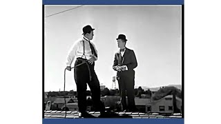 Laurel and Hardy ‘Aerial Work’ 📡🧱😁😊 shorts comedy funny humor hilarious [upl. by Isis]