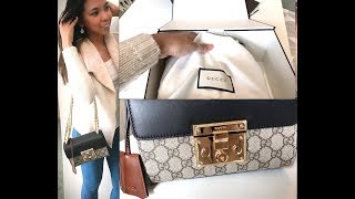 Gucci Padlock GG Supreme Shoulder Bag Unboxing Video Luxury Item Designer Handbag [upl. by Devitt]