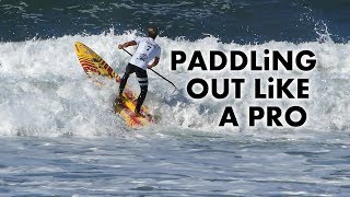 How to Paddle Out in Bigger Surf on a SUP [upl. by Mikael]