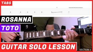 Toto  Rosanna  GUITAR SOLO LESSON  GUITAR TAB  TUTORIAL 29 [upl. by Esej]