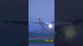 HUGE SAVE by Aurigny pilots landing into Manchester during storm Ashley [upl. by Yokum]