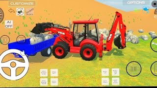 Drive JCB and Unloading Stone From Tractor in Game jcb tractor truck [upl. by Ronny]