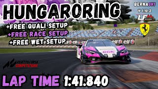 FERRARI 296 GT3  HUNGARORING 141840  HOTLAP  FREE SETUP  ACC [upl. by Drazze]