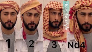 How To wear keffiyeh Amama bandhne ka tarika  4to5 style  majid shah [upl. by Brand]