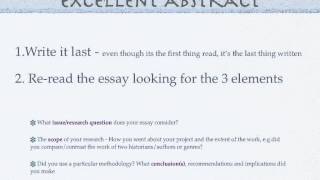 How to write an excellent Extended Essay Abstract [upl. by Winfred503]