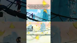 Genshin Impact Game vs Animation ✨ Moonlit Bamboo Forest genshinimpact hoyofair [upl. by Eanad87]