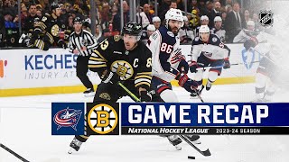 Blue Jackets  Bruins 123  NHL highlights 2023 [upl. by Atinele]