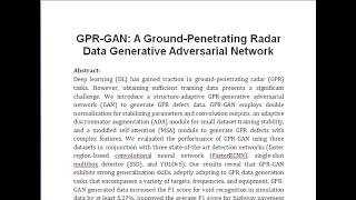 GPR GAN A Ground Penetrating Radar Data Generative Adversarial Network [upl. by Aubree]