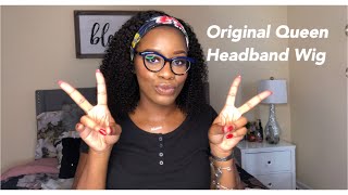 TRYING THIS HEADBAND WIG FROM AMAZON OVER MY LOCS FtOriginal Queen Beauty [upl. by Leirvag101]