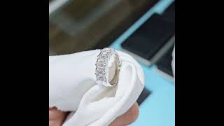 Natural 5 Stone Emerald Cut Diamond Ring GIA Certifeid  24346 [upl. by Eedyah]