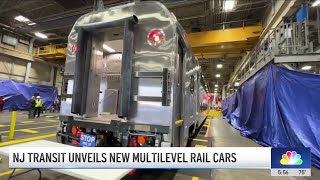 NJ Transit unveils Americas firstoftheirkind doubledecker trains  NBC New York [upl. by Venezia684]