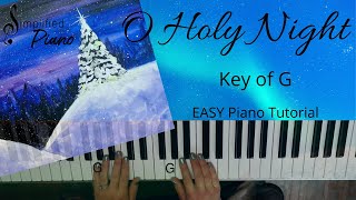 O Holy Night Key Of GEASY Piano Tutorial [upl. by Odnam222]