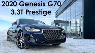 2020 Genesis G70 33T Prestige Walkaround Interior and Exterior Details [upl. by Neyuq535]