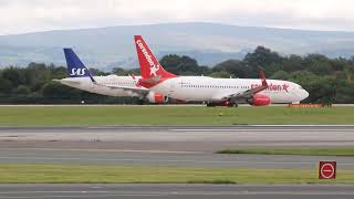 CORENDON EASYJET SAS TAKEOFF  MANCHESTER AIRPORT [upl. by Pantheas561]