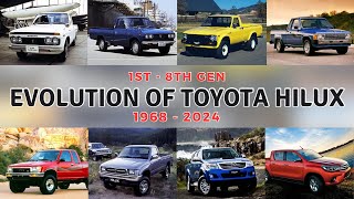 Evolution of Toyota Hilux 19682024  1st to 8th Gen [upl. by Goar]