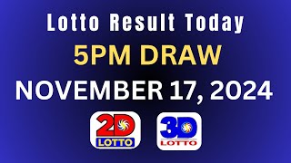 Lotto Result Today 5pm November 17 2024 [upl. by Flin969]