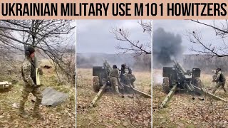 Ukrainian military use M101 howitzers the video published on the web [upl. by Yliram]