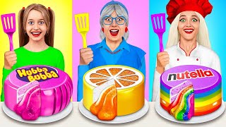 Me vs Grandma Cooking Challenge  Cake Decorating Delicious Recipes by MEGA GAME [upl. by Huppert]